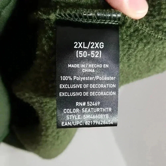 {Swiss Tech} Men's Zippered Fleece Jacket in Green Size 2XL - Picture 14 of 15